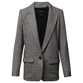 Isabel Marant-Isabel Marant Plaid Oversized Blazer in Grey Polyester-Grey