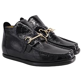 Acne-Acne Studios Kerin Ankle Boots aus schwarzem Lackleder-Schwarz