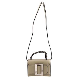 Bolsa a tiracolo com fivela prateada Boyy Fred em couro bege Bege