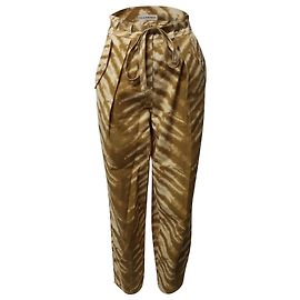 Pantalones de tiro alto con cinturón en algodón con estampado de animales Lars de Ulla Johnson Otro Impresión de pitón