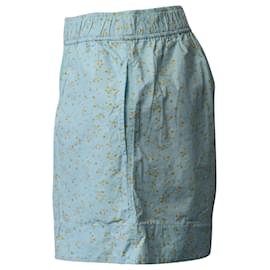 Ganni-Ganni Shorts mit Blumenmuster aus blauer Baumwolle-Blau