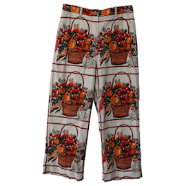 Calça reta estampada Tory Burch em algodão multicolorido Outro