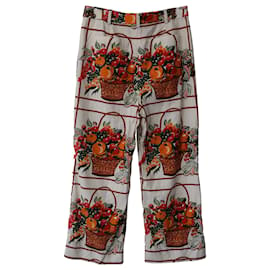 Tory Burch-Pantaloni a gamba dritta stampati Tory Burch in cotone multicolor-Altro