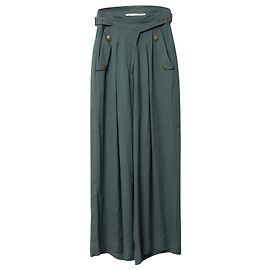 Ulla Johnson Felix Crepe Calça Larga em Viscose Verde Verde