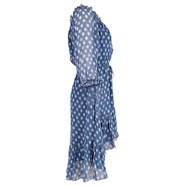 Diane Von Furstenberg-Diane Von Furstenberg Camila Off The Shoulder Dress in Blue Silk -Other
