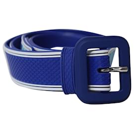 Prada-Prada Striped Belt in Blue Plastic-Blue