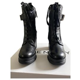 Givenchy Terra heel laced-pu boot Black