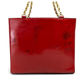 Céline-*Celine Celine sac à bandoulière bandoulière chaîne sac cabas sac cabas cuir verni rouge dames-Rouge