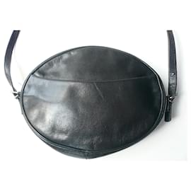 La Bagagerie-LA BAGAGERIE small Oval bag all navy leather satchel Very good condition-Navy blue