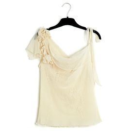 John Galliano Galliano Cream Tüll Drape DE38 Roh