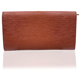 Louis Vuitton-Tan Epi Leather Continental Sarah Wallet Coin Purse-Brown