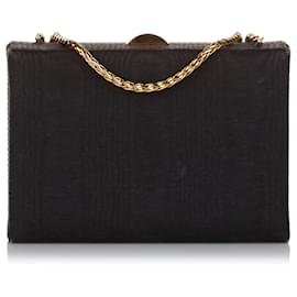Chanel-Chanel Black Canvas Crossbody Bag-Black