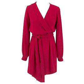 Diane Von Furstenberg DVF wrap dress in red silk  Red