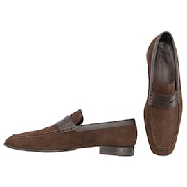 Louis Vuitton-Louis Vuitton loafers in brown suede with leather trim-Brown