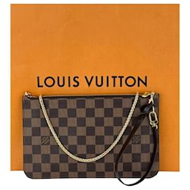 Louis Vuitton-Louis Vuitton Louis Vuitton Pochette Damier Ebene Clutch Crossbody Bag From Neverfull C26 -Other
