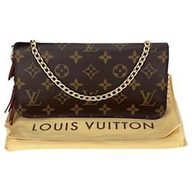 Louis Vuitton-Louis Vuitton Louis Vuitton Wallet  Isolite On A Chain Monogram Canvas Clutch Crossbody A752 -Brown
