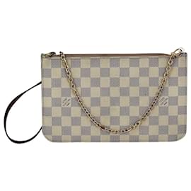 Louis Vuitton-Louis Vuitton Louis Vuitton Crossbody Pochette Damier Azur From Neverfull Added Chain A1003 -Other