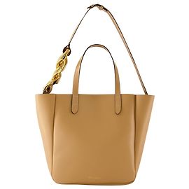 JW Anderson Bolsa pequena com alça de corrente em couro bege Bege