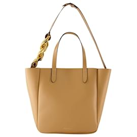 JW Anderson-Small Chain Strap Tote Bag in Beige Leather-Beige