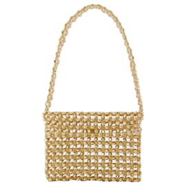 Autre Marque-Beaded Sable Nacré Clutch Bag in Gold-Golden,Metallic