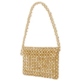Autre Marque-Beaded Sable Nacré Clutch Bag in Gold-Golden,Metallic