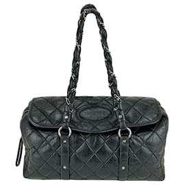 Chanel-Chanel Chanel Bag Distressed Lambskin Quilted Lady Braid Black Flap Shoulder Bag B109 -Black