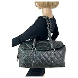 Chanel-Chanel Chanel Bag Distressed Lambskin Quilted Lady Braid Black Flap Shoulder Bag B109 -Black