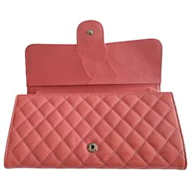 Chanel-Chanel Brilliant Patent Leather Melon Pink East West Shoulder Bag Woc-Pink