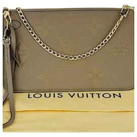 Louis Vuitton-Louis Vuitton Louis Vuitton Pochette Beige Leather Crossbody From Neverfull Added Chain A943 -Other