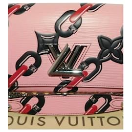 Louis Vuitton-Louis Vuitton Louis Vuitton Bag Twist Chain Wallet Epi Chain Flower Pink Clutch Authentic A309 -Pink