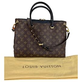 Louis Vuitton-Louis Vuitton Bag Pallas Mm Monogram Calf Leather Black Handbag Added Insert C90 -Black