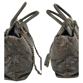 Chanel-Chanel Chanel Bag Vintage Glazed calf leather Stingray Large Bindi Cc Grey Tote Hand B452 -Other
