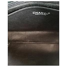 Chanel-Chanel Vintage  Mademoiselle Chocolate Bar Black Lambskin Flap Shoulder Bag-Black