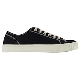Maison Martin Margiela-Tabi Low Top in Black and White Cotton-Multiple colors