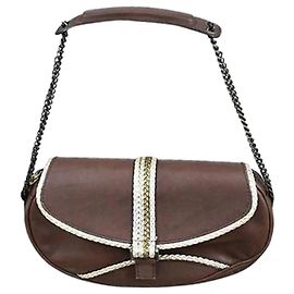 Bolsa de ombro de couro marrom Giuseppe Zanotti bolsa de mão com corrente de ouro exclusiva Outro