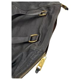 Yves Saint Laurent-Yves Saint Laurent Womans Bag Downtown Dark Brown calf leather Leather Xl Tote B265 -Brown
