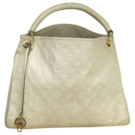 Louis Vuitton-Louis Vuitton Handbag Artsy Mm Neige White Empreinte Leather Hobo Tote Bag Dc570 -White
