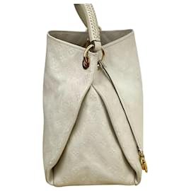 Louis Vuitton-Louis Vuitton Handbag Artsy Mm Neige White Empreinte Leather Hobo Tote Bag Dc570 -White
