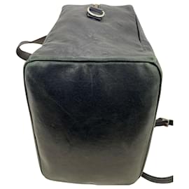 Céline-Celine Briefcase Black Leather Shearling Strap Messenger Travel Bag Vintage B165 -Black