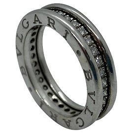 Bulgari B Zero 1 Diamantband ein 18K Weißgold Silberne Größe 50 Silber