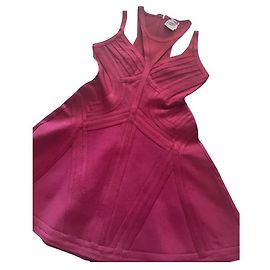 Vestido Herve Leger de nylon roxo M Roxo