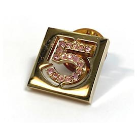 Chanel-*  CHANEL Chanel NO.5 rhinestone brooch GP ladies gold-Gold hardware