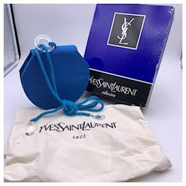 Yves Saint Laurent-Vintage Turquoise Gros Grain Shoulder Bag-Turquoise