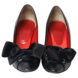 Dolce & Gabbana-Zapatos de salón con relieve de piel de serpiente de Dolce & Gabbana en cuero negro-Negro