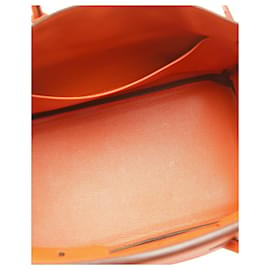 Hermès-Hermes Hermes Birkin 35 Cm Orange Veau Togo Leather Bag Palladium Plated Tote -Orange