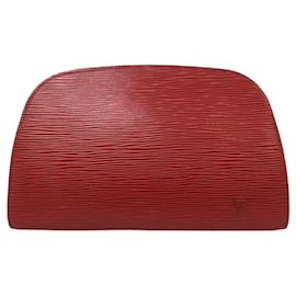 Louis Vuitton-Louis Vuitton Red Pouch Dauphine 1998 Vintage Epi Leather Mm Cosmetic Bag-Red