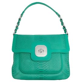 Bolsa de ombro de couro verde Longchamp Gatsby Verde