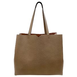 Bolso tote Valextra Soft Square Shopper de cuero topo Castaño