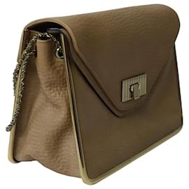 Chloé-Chloe Sally Shoulder Bag in Caramel Brown Leather-Brown