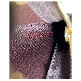 Louis Vuitton-Louis Vuitton Key Pouch Damier Ebene Coin Pouch Wristlet N62658 a1007 -Brown